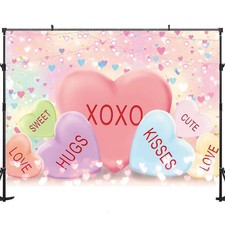 7x5ft Valentines Day Backdrop Sweethearts Candy Hearts Photography Background