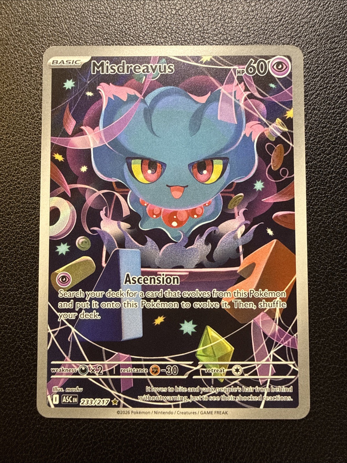 Misdreavus Illustration Rare 233/217 Pokemon Ascended Heroes English NM