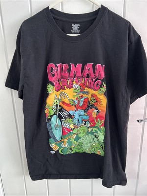 GILMAN ST BREWING MEN'S  SIZE M BLACK T SHIRT ZOMBIE PUNK BIKERS LUIZ BERGER