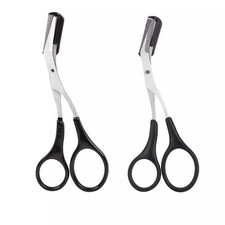 2 PCS Eyebrow Trimmer Scissors With Comb Men Women Eyebrow Shaping Grooming Kit