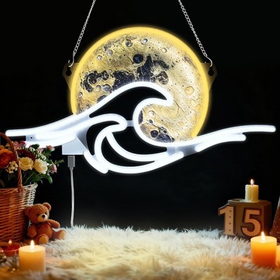Moon Neon Sign, Sunrise Sunset Neon Light, Twilight Wave Neon Lights for Wall...