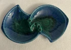 VTG Haeger Ceramic Pottery MCM Ashtray 1030 Blue-Green
