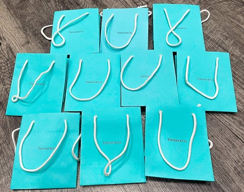 10 PCS Tiffany & Co. Small Blue Paper Shopping Gift Bags 6.5 x 5 x 3 inches