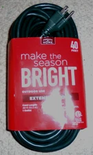 Complete home 40ft Outdoor Green Extension Cord for Equipment & Decoration 16 gu