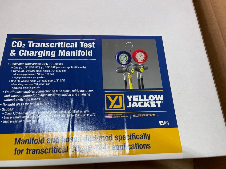 Желтая куртка CO2 транскритический тест и зарядка коллектор R-744 HVAC/R новый 45925 - Изображение 3 из 4
