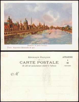 CPA Paris EXPO Perspective des palais Etrangers. 1900