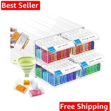 Diamond Painting Storage, 4 Pack Stackable Bead Organizer 140 Slots Individua...