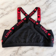 Women's Sports Bra 4X Black Red LOVE