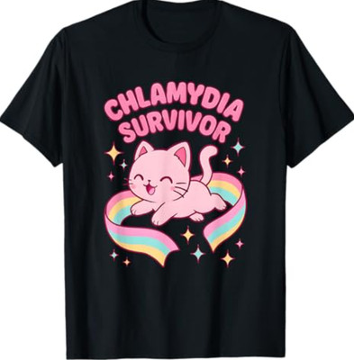 Chlamydia Survivor Cringy Cat Weird Funny Cringe Obnoxious T-Shirt