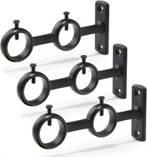 Curtain Rod Bracket 3 pcs Double Curtain Rod Holder, Double Rod Brackets