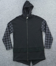 Konus Hoodie Jacket Mens Small Black Full Zip Hooded Terry Cloth Streetwear New