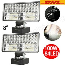 2 x 100 W 84 LED per Makita 18 V lampada da lavoro a batteria faretto luce torcia DE