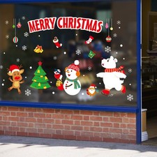 3D Large Christmas Window Sticker Snowman Decal Home Party Xmas Decor Removable