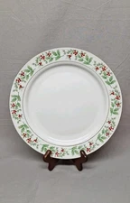 Gibson Christmas Charm Holly Berry Round Platter Chop Plate 12" 
