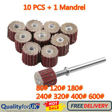 10Pcs Flap Wheel Sandpaper Sanding Disc For Dremel Rotary Tool 80-600 Grit