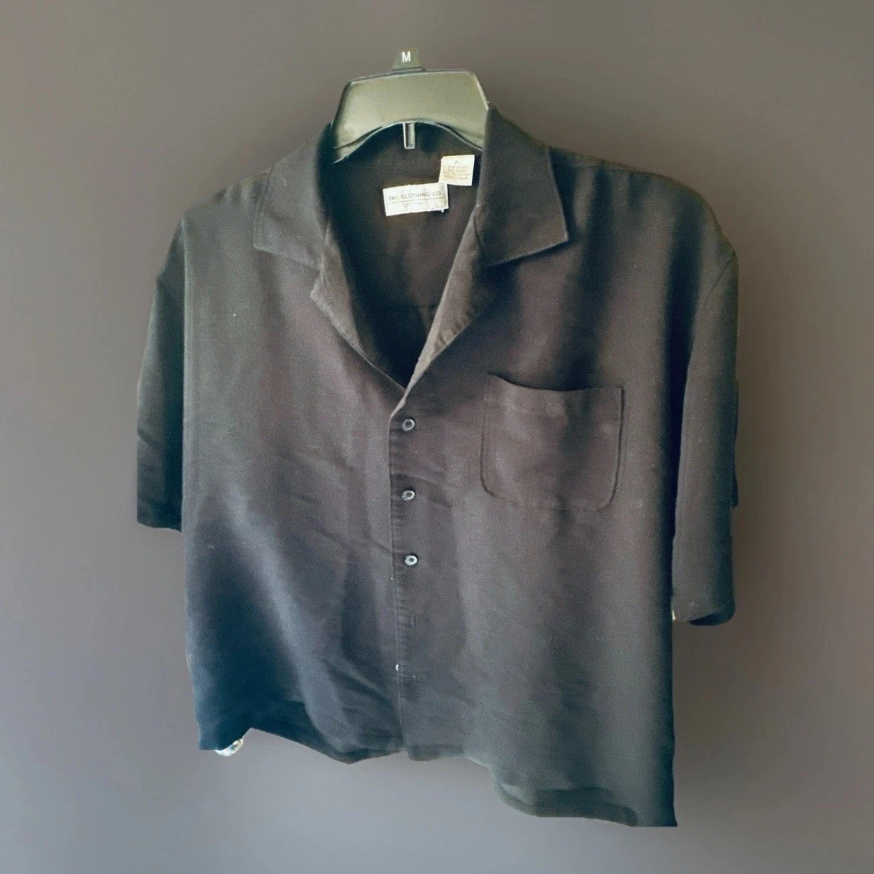 Black collared shirt with pocket unisex BBC clothing company XLEUC