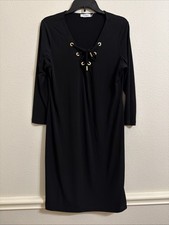 Calvin Klein, Black Stretchy Knit Dress, Size 14