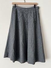 Frika West Berlin Vintage Wool Swing Skirt Embroidered Detail Size S/M