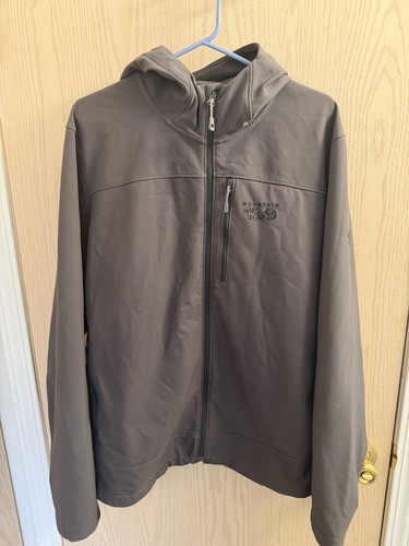 Mountain Hardwear Paladin Hooded Softshell Jacket Men’s Large Gray Full Zip