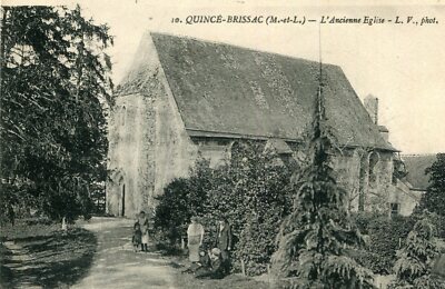 Karte BRISSAC LOIRE AUBANCE Die alte Kirche von Quincé Brissac Familie