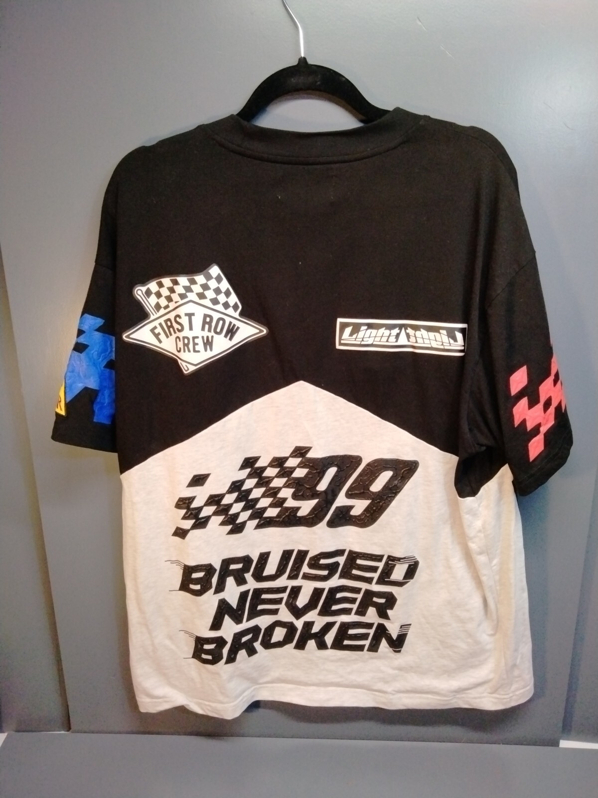 Camicia da corsa prima fila uomo XL bianca manica corta