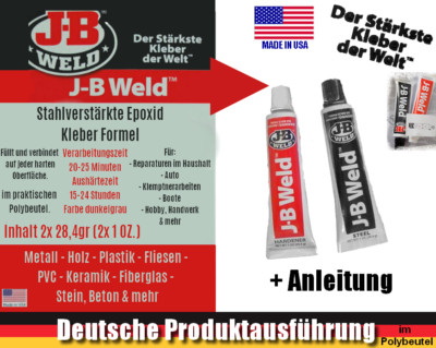 JB WELD Der Stärkste Kleber J-B 2-Komponenten Alleskleber Hitze/Säure bis 300°C