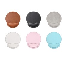 Leather Mouse Pad with Wrist Rest Support  Non-Slip Base , Durable Ergonomic