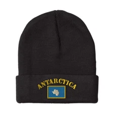 Beanies for Men Antarctica Flag Embroidery Winter Hats Women Acrylic Skull Cap
