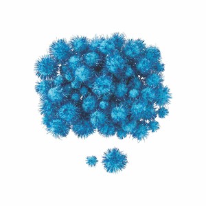 Blue Tinsel Pom Poms Craft Supplies 100 Pieces Ebay