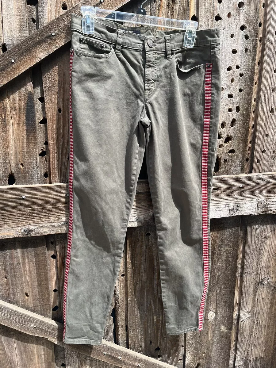 Khaki pants cheap with red stripe