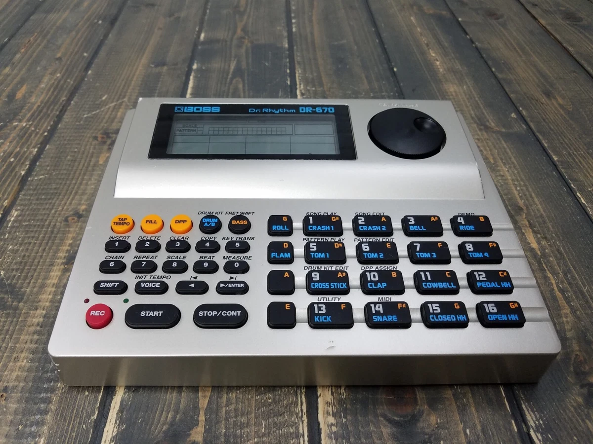 BOSS Dr. Rhythm Drum Machine DR 670 No Power Adapter POWERS ON PARTS