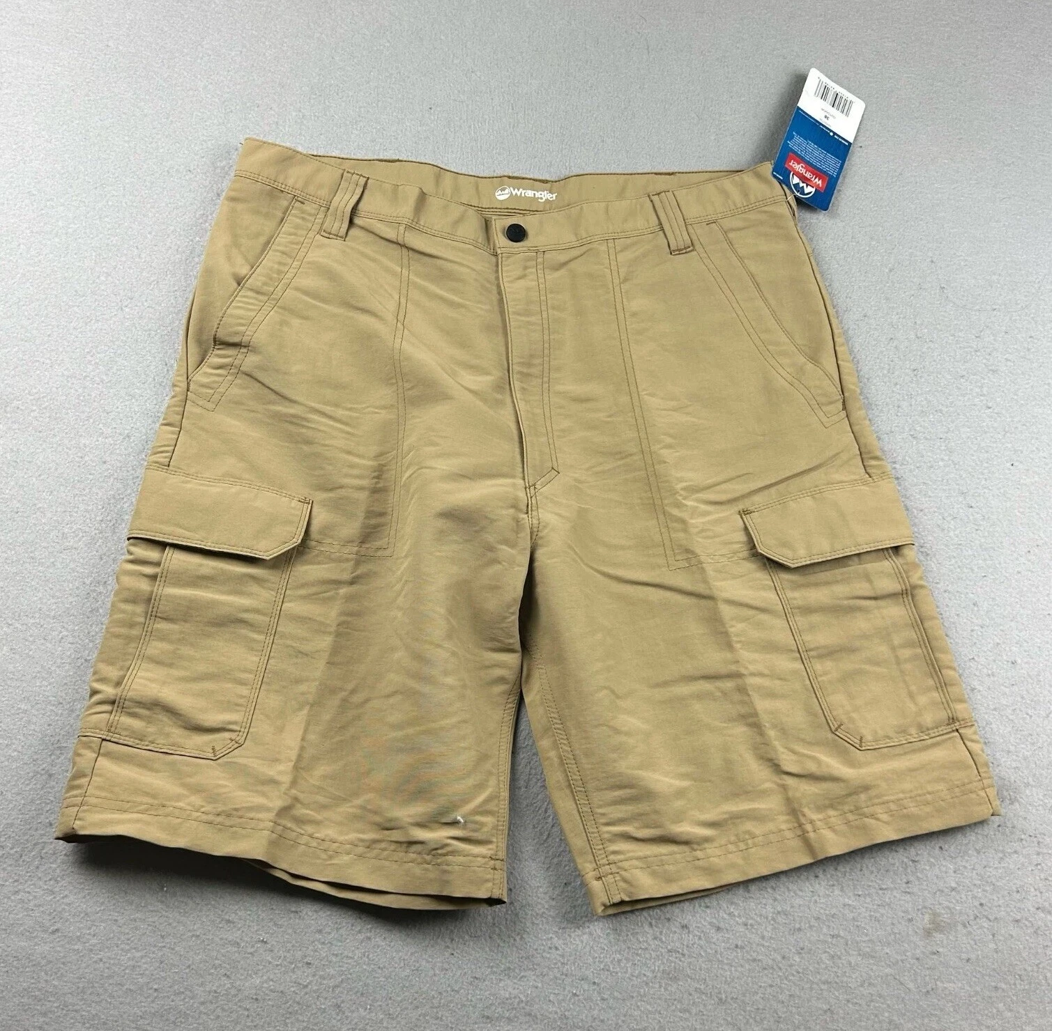 Wrangler Shorts Mens 38 Regular Brown Nylon Quick Dry Performance Cargo NWT