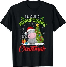 I Want A Hippopotamus For Christmas Funny Hippo T-Shirt
