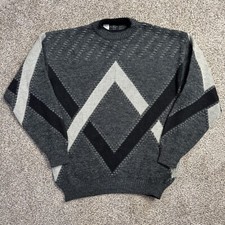 Vintage 90s Kennington Italia Geometric Sweater Wool Blend Size XL Made In Italy