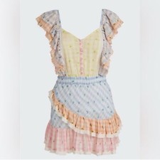 LoveShackFancy Leon Dress Multi Rosebud Check Small Sold Out Blogger Fav Fairy