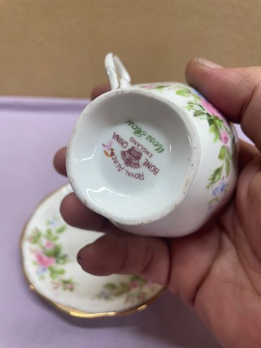 Royal Albert Moss Rose Cup and Saucer Multicolor Floral - Picture 13 of 19