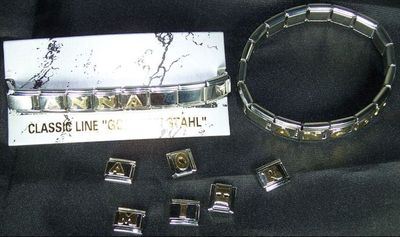 Armband komplett mit Name bis 5 Buchstaben kompatible Nomination CLASSIC LINE