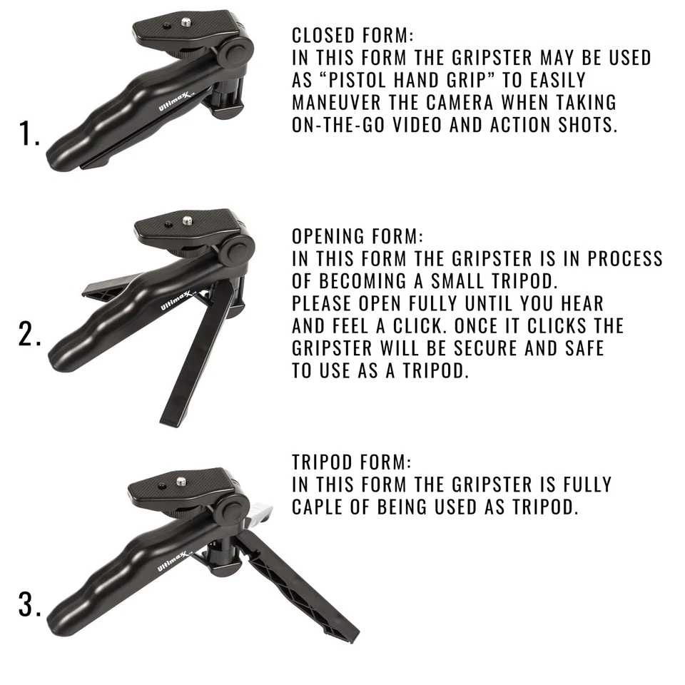 Mini Tripod Tabletop Stand Pistol Grip for Canon Nikon Sony Camera - Image 3 of 4