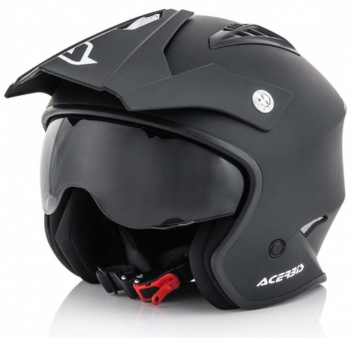 CASCO HELMET ACERBIS JET ARIA NERO CON PARASOLE INTERNO TG. S | eBay