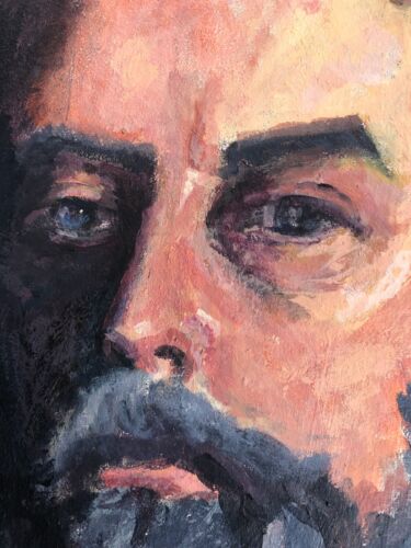 Original Acrylic Painting Canvas Portrait Sargent Man by Lawn Walker 8x10 - Picture 4 of 5