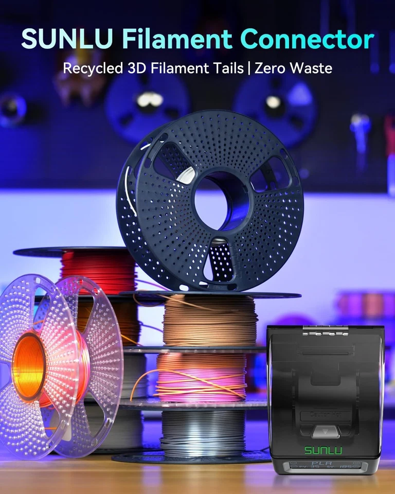 SUNLU Conector de Filamento Soldador Empalmador para 1.75mm ABS PLA PETG ASA Fácil Operación Foto 2 de 4