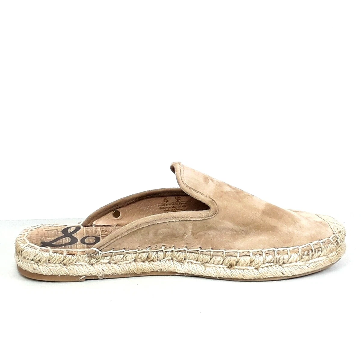 Sam Edelman Kerry Women s Beige Suede Leather Mule Slides Shoes