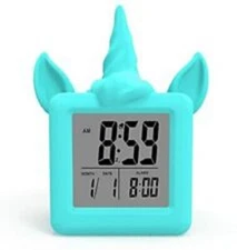 Something Unicorn - Unicorn Digital Alarm Clock with Snooze Button and Blue L...
