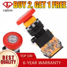 22mm Red E-STOP Switch Emergency Stop Push Button Switch 220/380V LA38-11ZS