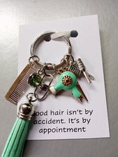 Green Hair Dresser  Keyring Perfect Gift