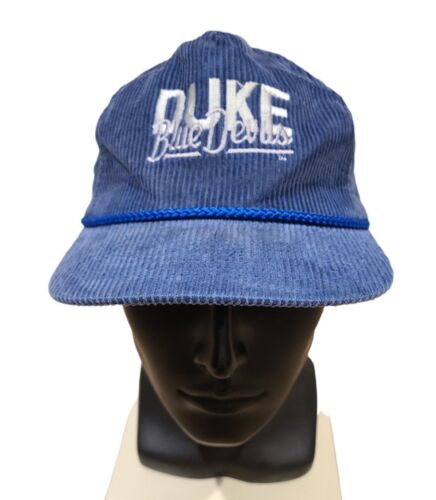Vintage Duke Blue Devils Corduroy Braided Hat Top of the World Adjustable Cap - Afbeelding 1 van 8