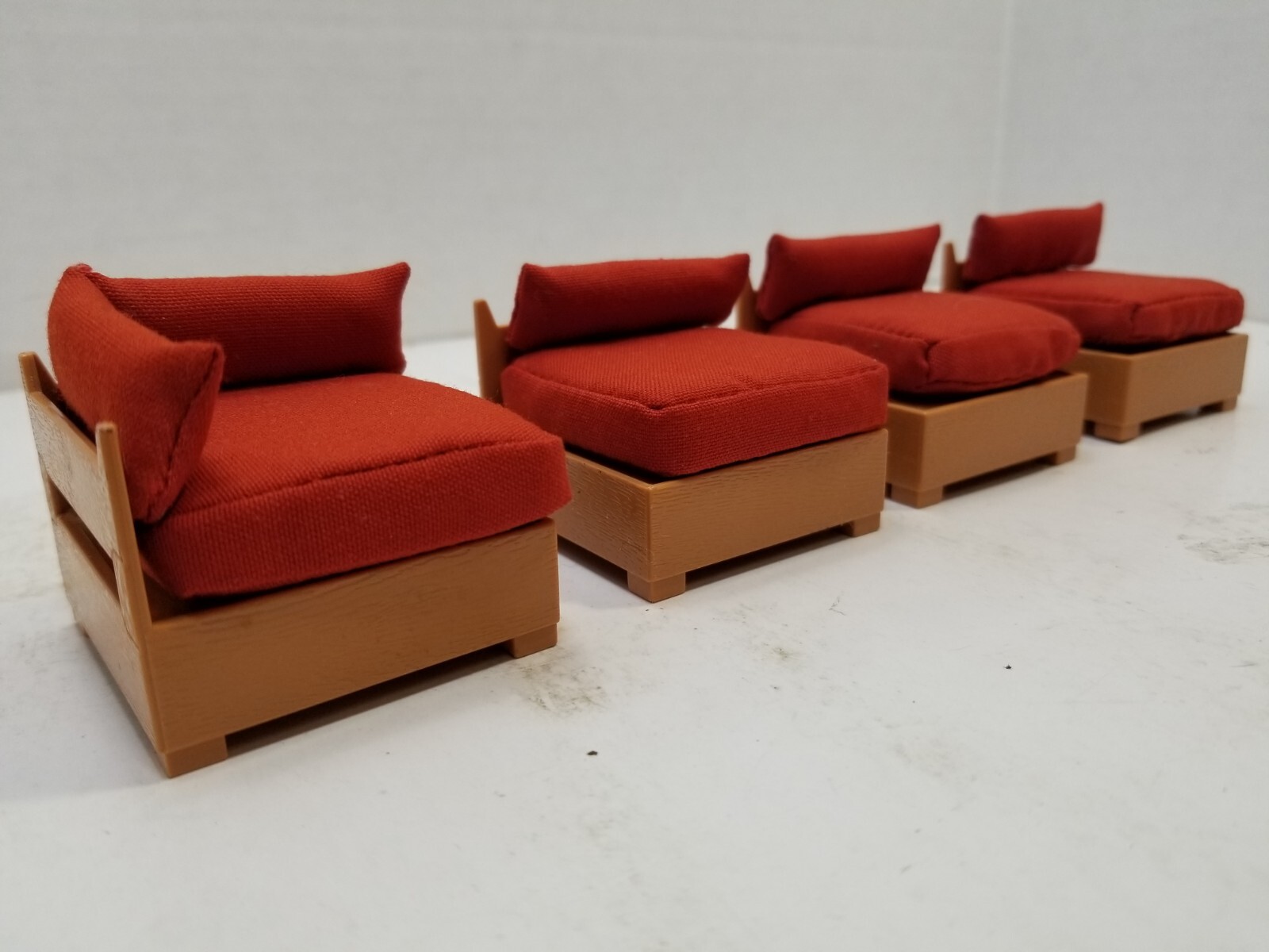 Miniature Doll House Furniture Tomy Japan Sectional Couch Mid Century