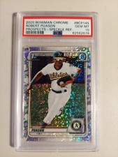 2020 1st Bowman Chrome Robert Puason Speckle Refractor /299 PSA 10 Gem Mint A's