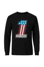 Harley-Davidson Men's Long Sleeve T-Shirt, #1 Racing Tee - Black, 99073-24VM
