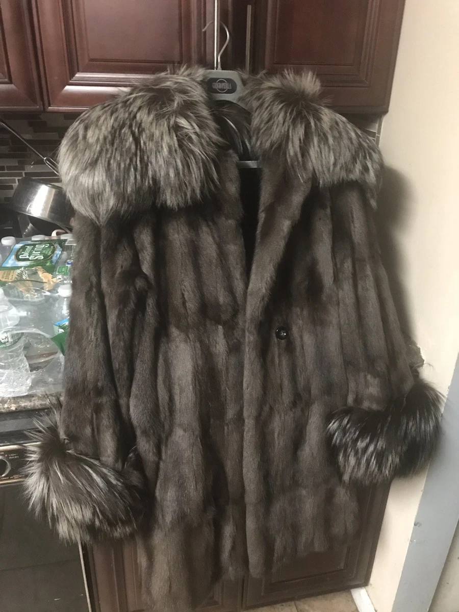 Russion Squirrel And Blue Fox Fur Coat